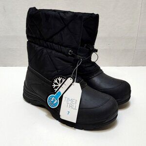 Time And Tru Winter Quilted Booties -5°F Rated Skid Resistant Women Size 7 NWT